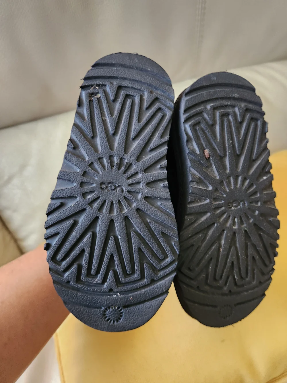UGG Kids Black Short Button Suede Boot